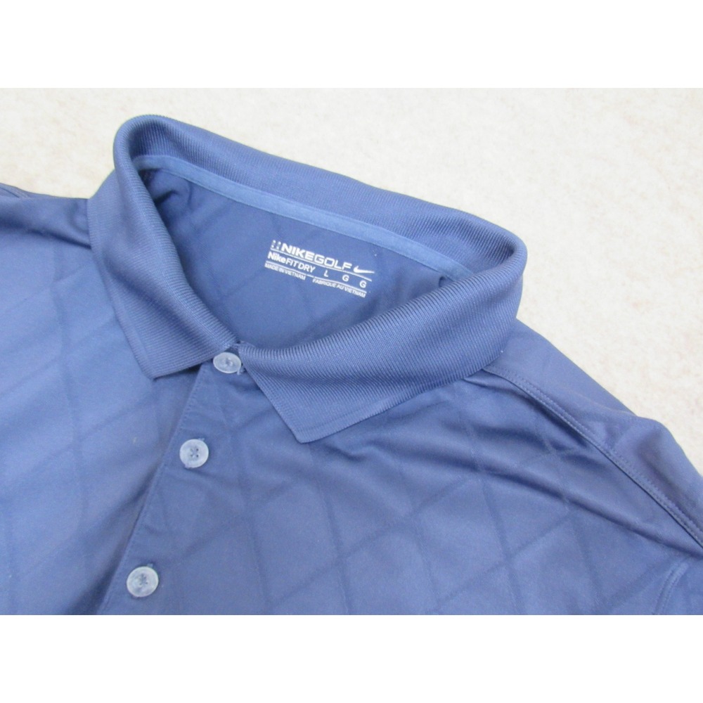 Nike Golf Fit Dry Mens Blue Diamond Argyle Polo Shirt Large‎ 256485-499